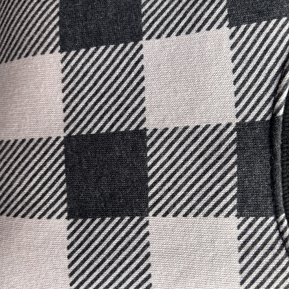 Victoria's Secret PINK Fleece Crew Neck Plaid Sweatshirt Pink Black Loungewear M - Picture 6 of 6